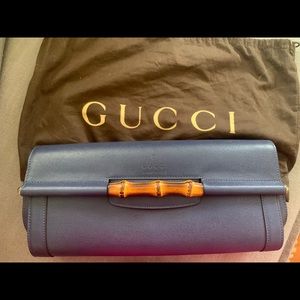 New Gucci bamboo clutch bag
